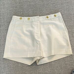 Michael Kors High Waist Cream and Gold Tailored Shorts
